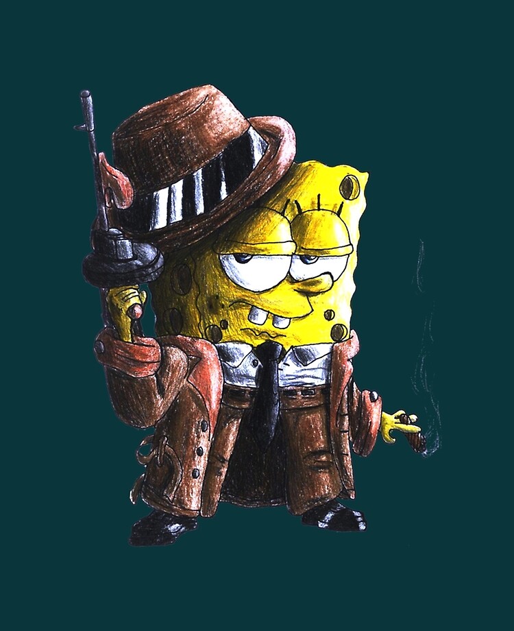 gangster spongebob and patrick with guns