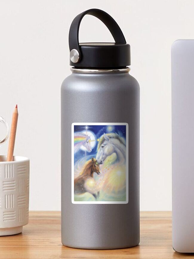 Thumbnail 1 of 3, Sticker, Horses and Unicorn - blessed motherhood designed and sold by marjoleinkruijt.