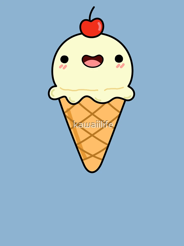 Kawaii Triple Scoop Ice Cream Cone by kawaiilife, Redbubble