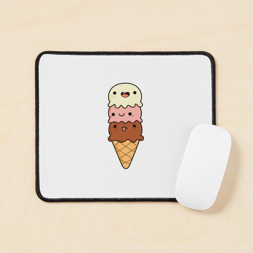 Kawaii Triple Scoop Ice Cream Cone by kawaiilife, Redbubble