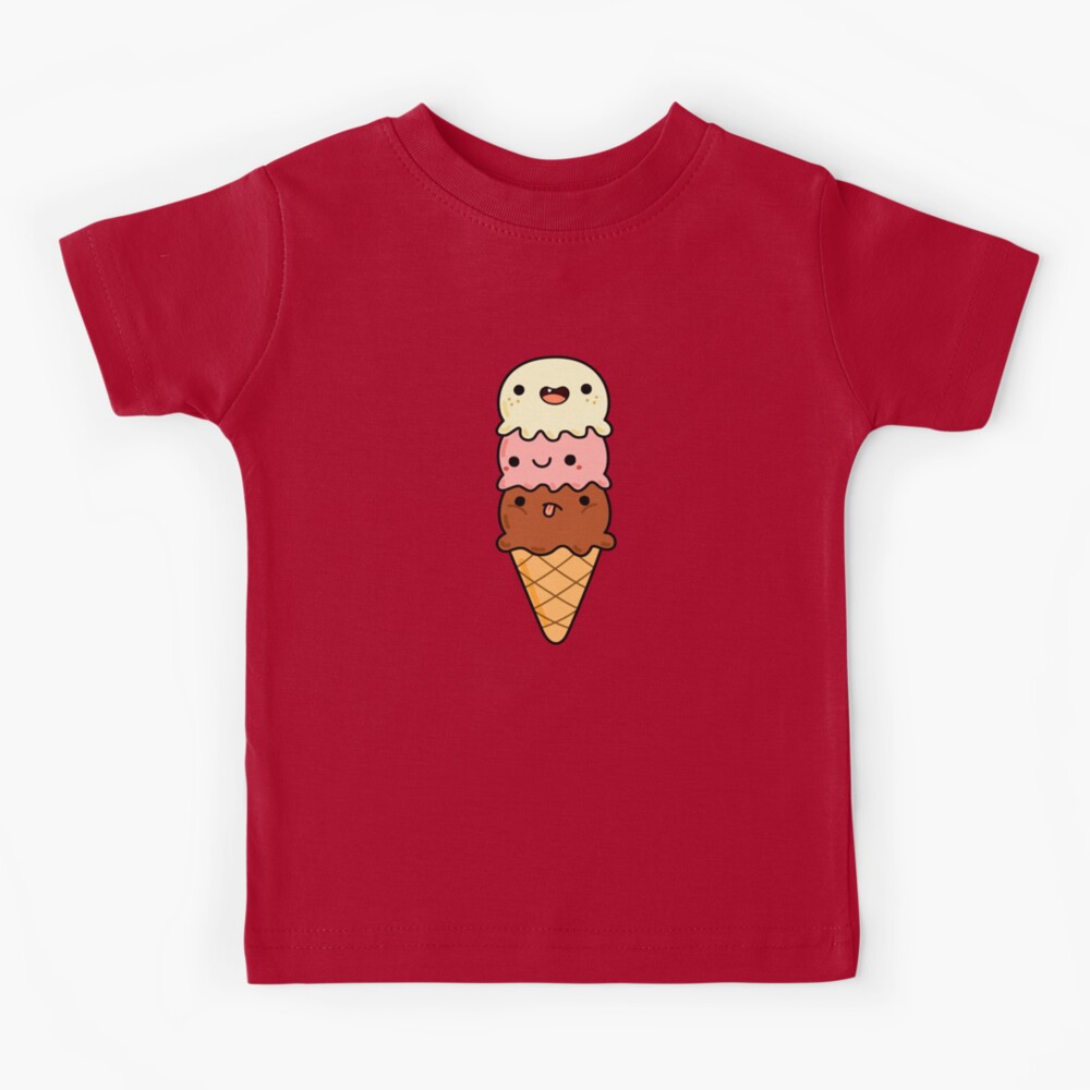 Kawaii Triple Scoop Ice Cream Cone by kawaiilife, Redbubble