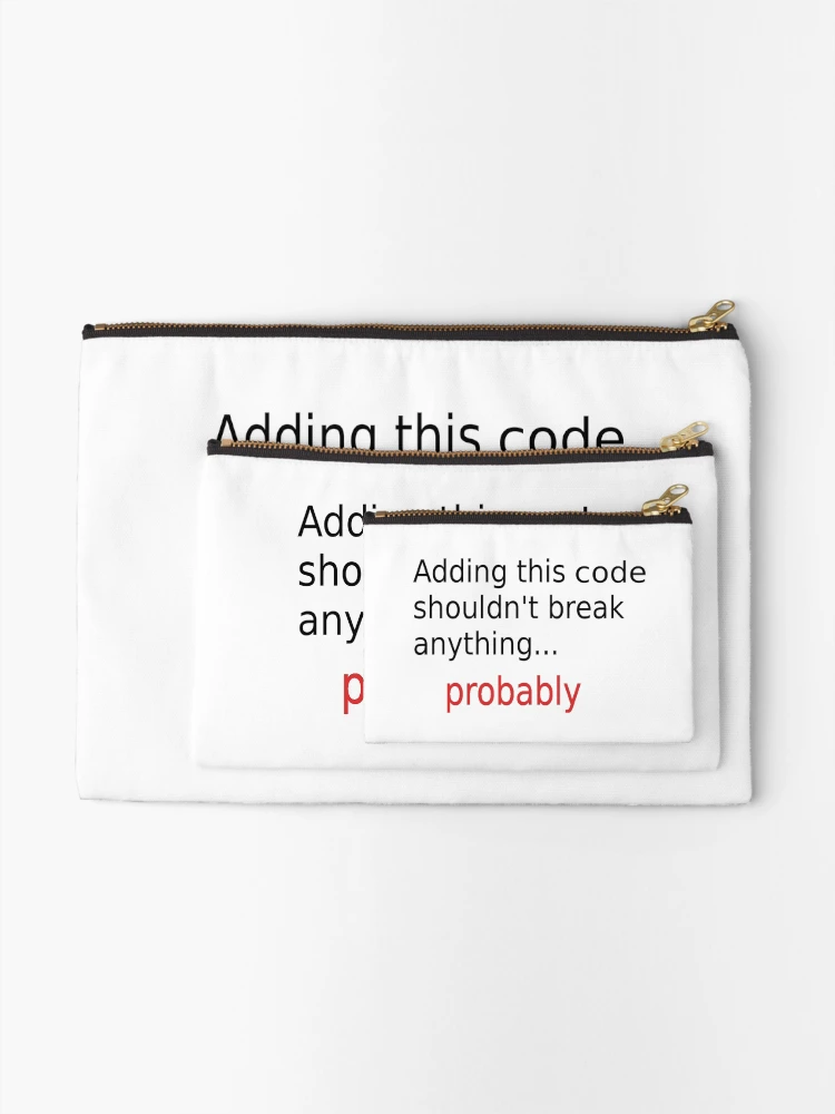 Thumbnail 2 of 4, Zipper Pouch, Adding code designed and sold by findingNull.