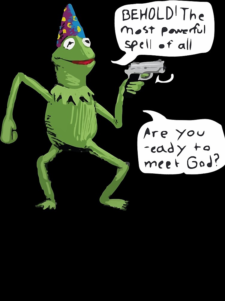 Lámina fotográfica «Wizard Kermit with Gun contempla el hechizo más