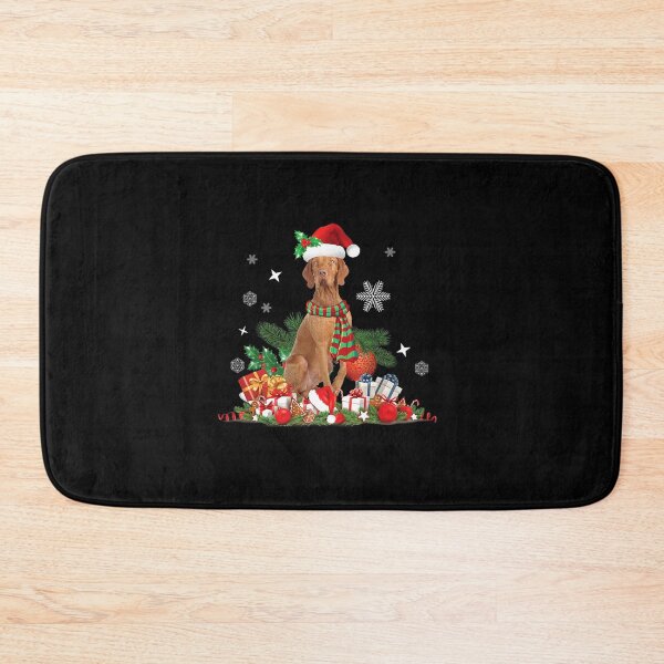Item preview, CHRISTMAS VIZSLA DOG SANTA HAT LIGHTS PRESENTS designed and sold by sobriowslen.
