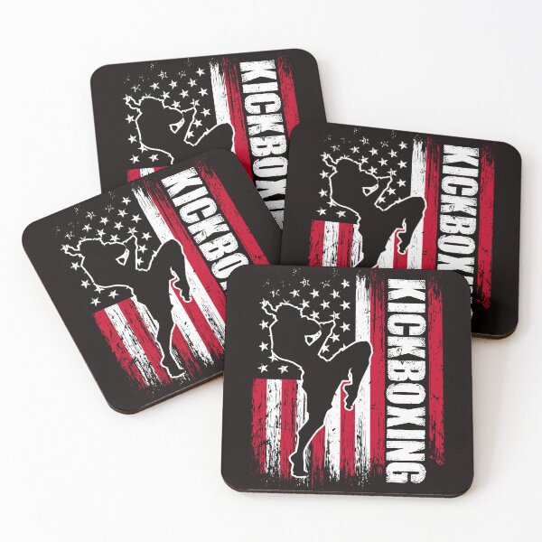Item preview, US American Flag Kickboxing Fighter Kickboxer Martial Arts designed and sold by TomGiantDesigns.