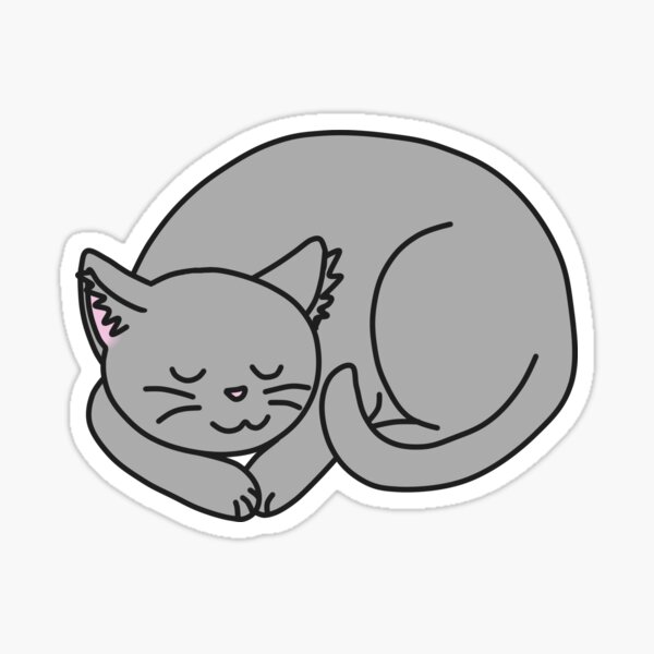 Cat- Solid Gray Sticker