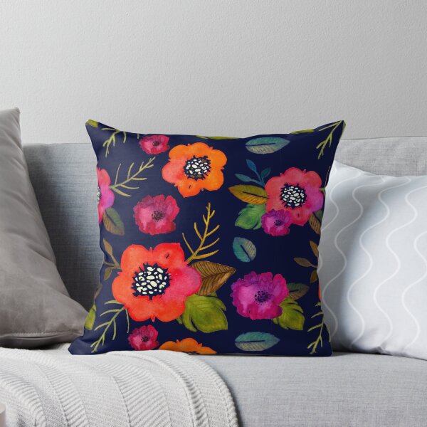 Symphony de Fleurs Throw Pillow