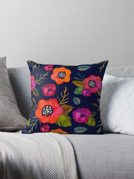 Symphony de Fleurs Throw Pillow