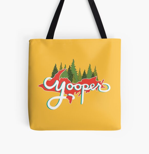 Yooper - Red and Yellow All Over Print Tote Bag