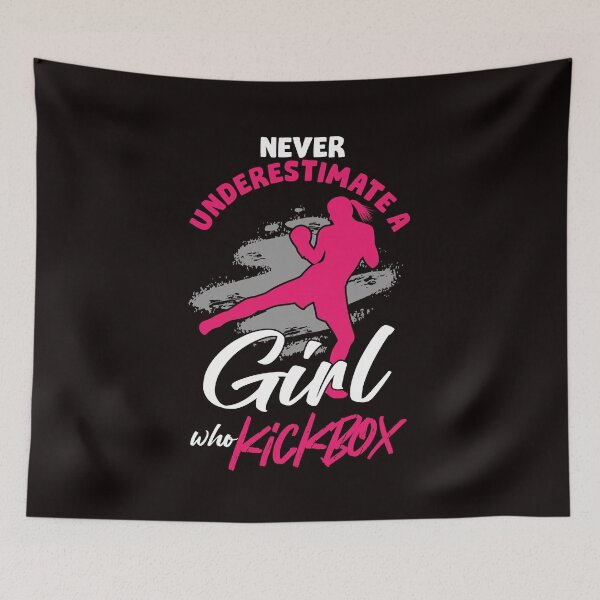 Item preview, Kickboxer Girl Fighter Kickboxing MMA Sports Martial Arts designed and sold by TomGiantDesigns.