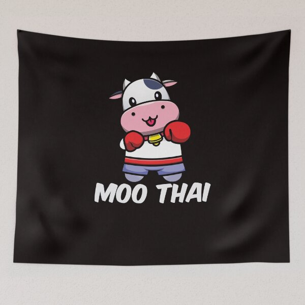 Item preview, Funny Muay Thai Cow Fighter MMA Martial Arts Kickboxing designed and sold by TomGiantDesigns.