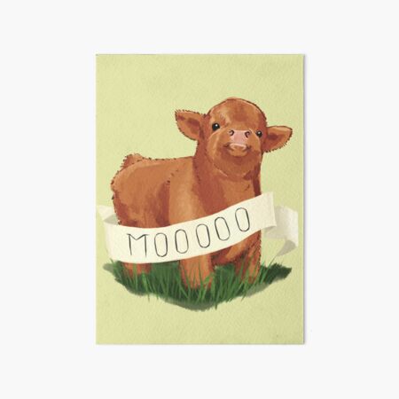 Baby Highland Cow Art Board Print