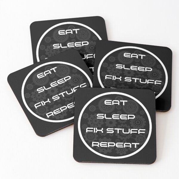 Item preview, Eat sleep fix stuff repeat mechanical gear designed and sold by Randa Ranmania.