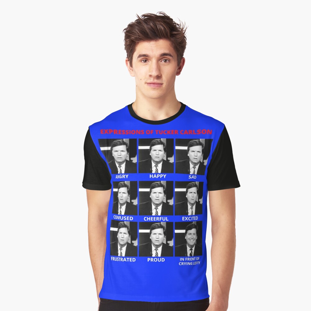 Unisex T-Shirt The Expressions Of Tucker Carlson Shirts For Men Women White Graphic Mon 