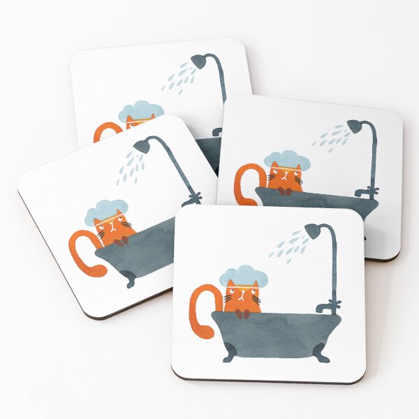 Item preview, Showers Incoming watercolour cat painting designed and sold by KatyClemmans.