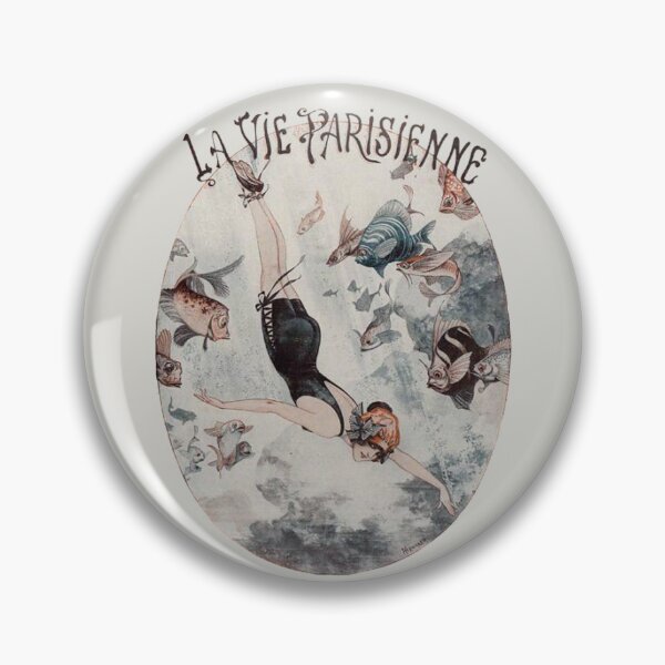 Item preview, La Vie Parisienne - French woman swimming poster Vintage & Retro  designed and sold by OutfitCustoms1.