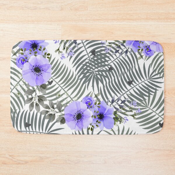 Item preview, Purple Tropical Flower and Cycas Palm Leaves Pattern designed and sold by GraphicsClub.