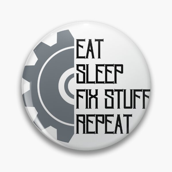 Item preview, Eat sleep fix stuff repeat mechanical gear wheel designed and sold by Randa Ranmania.