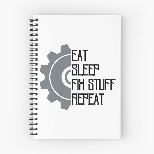 Item preview, Eat sleep fix stuff repeat mechanical gear wheel designed and sold by Randa Ranmania.