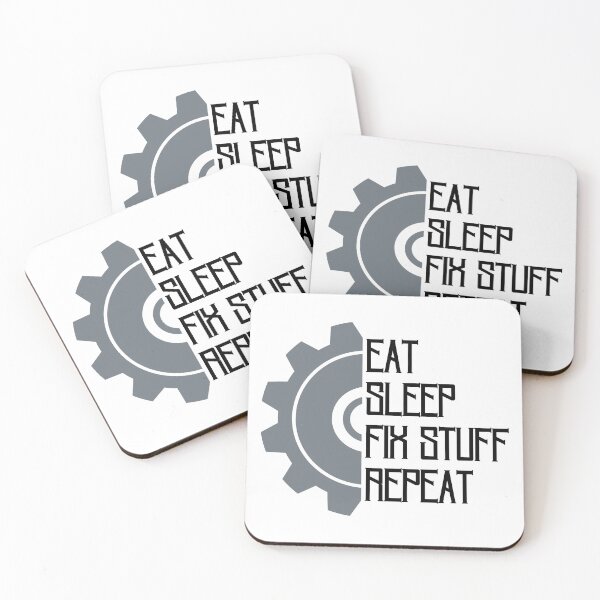 Item preview, Eat sleep fix stuff repeat mechanical gear wheel designed and sold by Randa Ranmania.