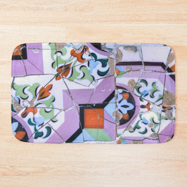 Item preview, Gaudi Tile Barcelona Architecture violet mosaic flowers designed and sold by BlankaDesigns.