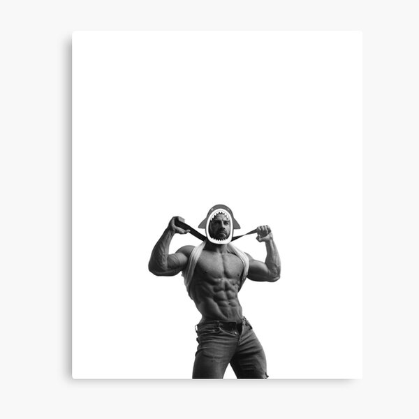 giga chad meme' Poster, picture, metal print, paint by Lowpoly