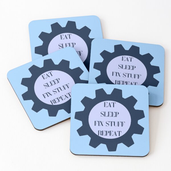 Item preview, Eat sleep fix stuff repeat mechanical gear wheel designed and sold by Randa Ranmania.