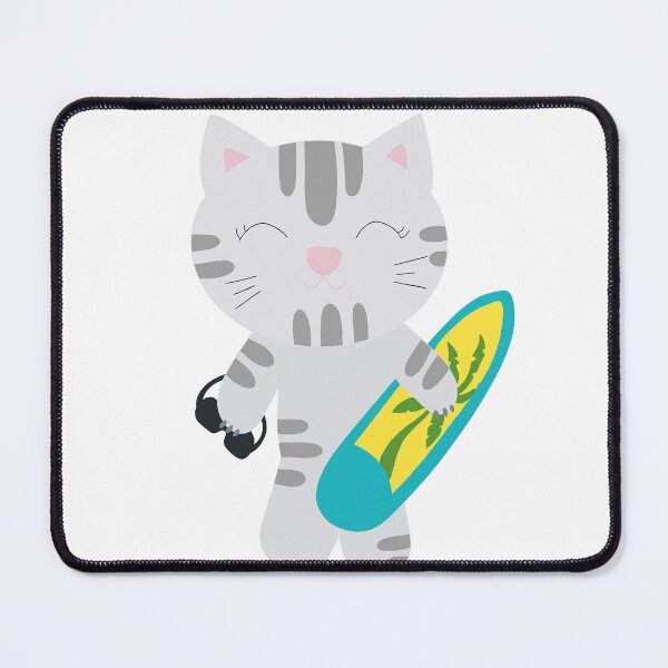 Item preview, Summer Surfer Cat Cartoon designed and sold by de-creartique.