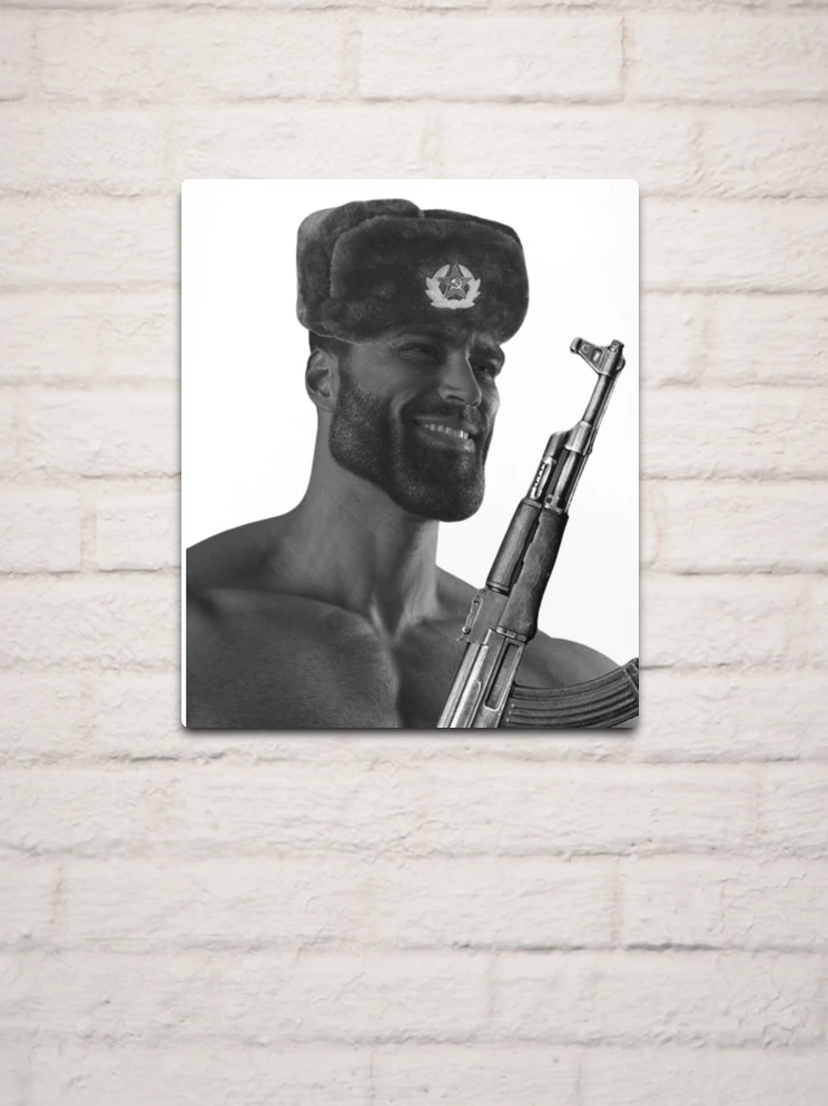 Giga Chad meme' Poster, picture, metal print, paint by Lowpoly