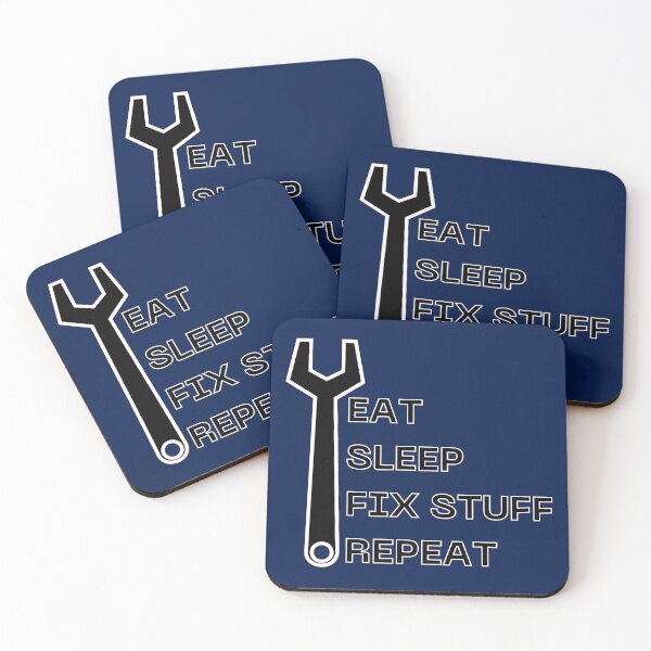 Item preview, Eat sleep fix stuff repeat mechanical tools designed and sold by Randa Ranmania.