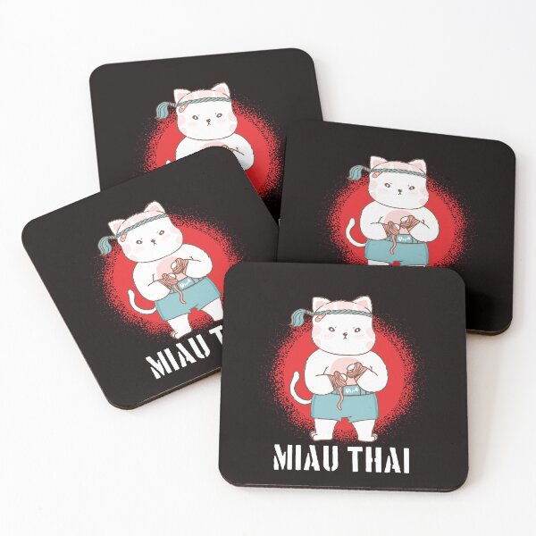 Item preview, Muay Thai Cat Thailand Boxing MMA Martial Arts Sports Fight designed and sold by TomGiantDesigns.