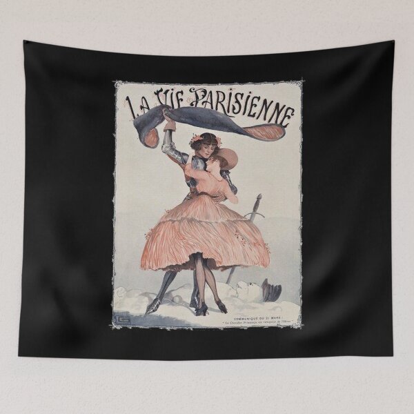 Item preview, La Vie Parisienne - French women hugging poster Vintage & Retro  designed and sold by OutfitCustoms1.