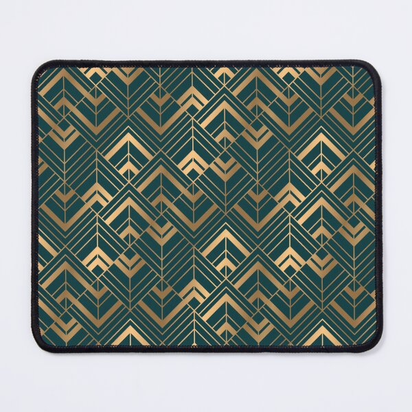 Item preview, Bohemian Gold Geometric Pattern With Gold Shimmer On Dark Green designed and sold by Vic Torys ☆.