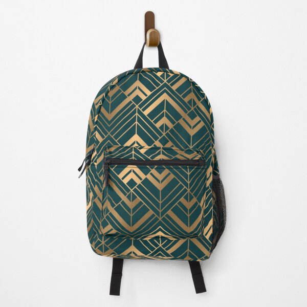 Item preview, Bohemian Gold Geometric Pattern With Gold Shimmer On Dark Green designed and sold by Vic Torys ☆.