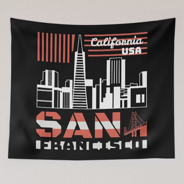 Aperçu de l'œuvre San Francisco, californie, sf, vintage, région de la baie, cali, 49 ers, etats unis, oakland, rétro, géants, baseball, san fran, football créée et vendue par NAZIMNADIR.