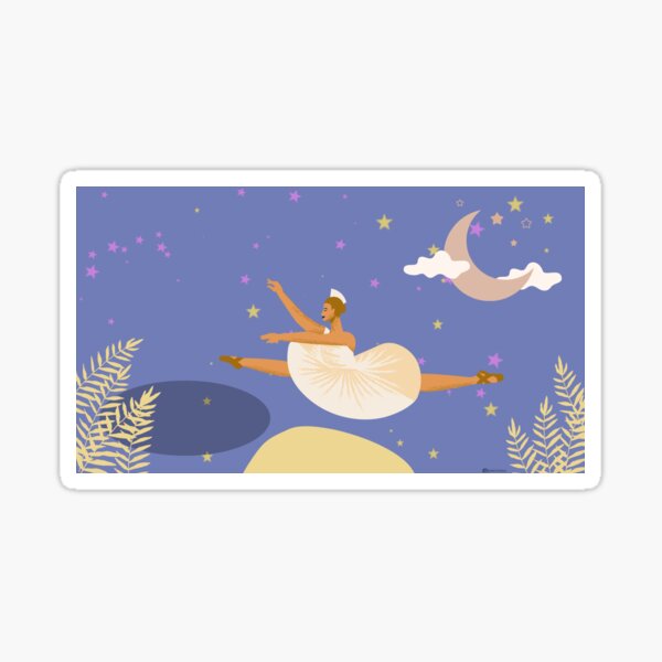 Ballerina in moonlight Sticker