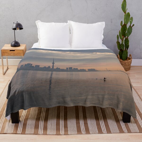 Item preview, Cormorant Lift-off - Toronto Distinctive Skyline with God Rays designed and sold by Georgia Mizuleva.