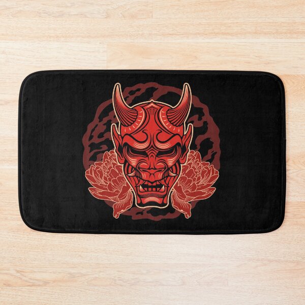 Item preview, Hannya the traditional japanese demon Oni mask with peonies. designed and sold by Anna Reutova.
