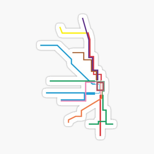 Chicago Transit Map Sticker