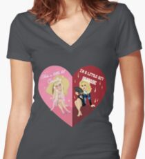 Unhhhh BFFs Women's Fitted V-Neck T-Shirt