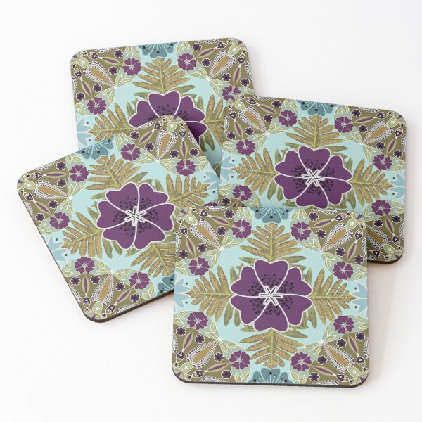 Item preview, Floral mandala with leaves seamless pattern designed and sold by AleFairyland.