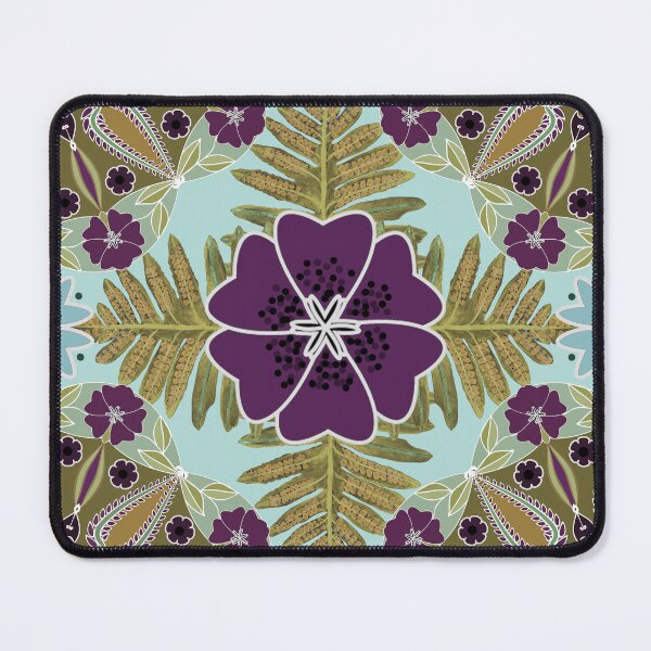 Item preview, Floral mandala with leaves seamless pattern designed and sold by AleFairyland.