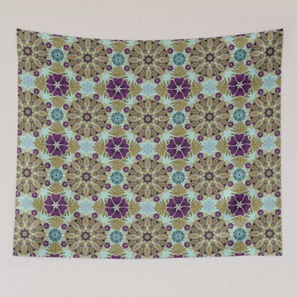 Item preview, Floral mandala with leaves seamless pattern designed and sold by AleFairyland.