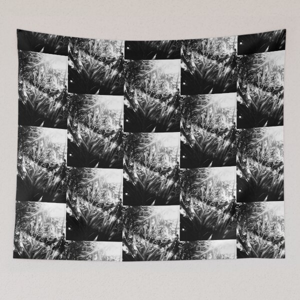 Item preview, Tropical Jungle Vibes Monstera Leaves and Sun Streaks in Black and White designed and sold by Beachy.