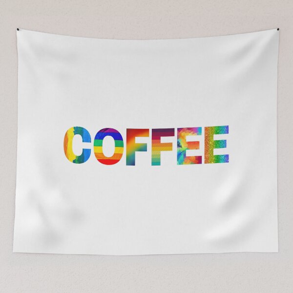 Item preview, Coffee With Rainbow Inside - Colorful Typography designed and sold by Digitalme Designs.
