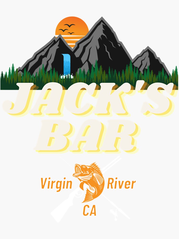 "Jack_s Bar Virgin River, California VNeck " Sticker for Sale by