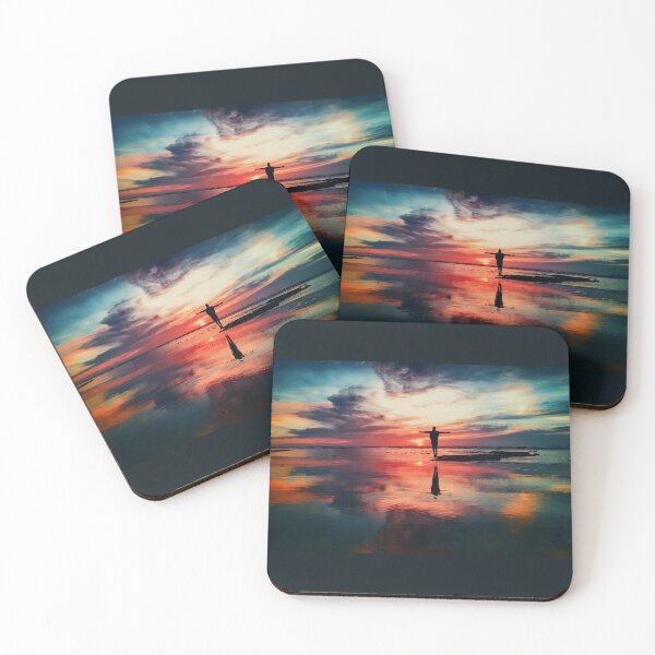 Item preview, Sunset Reflecting on the Beach - brilliant, colorful, restoring designed and sold by Rozlar.