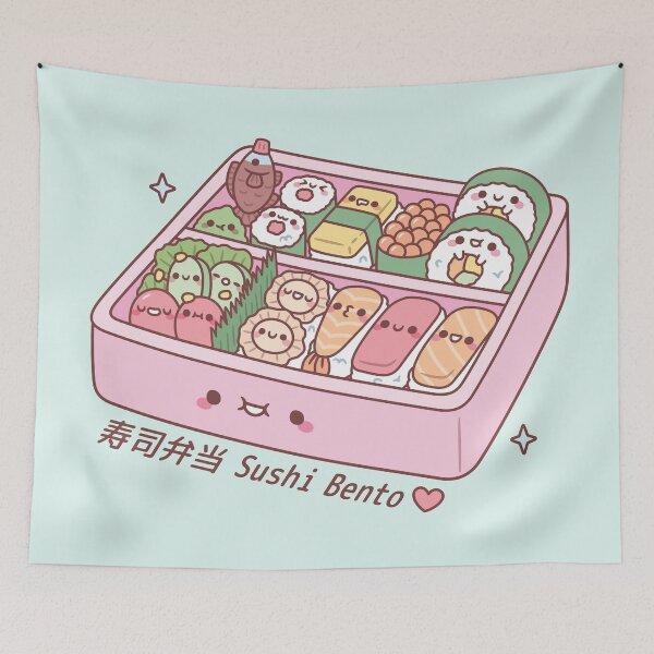 Item preview, Kawaii Japanese Bento Box Sushi designed and sold by rustydoodle.