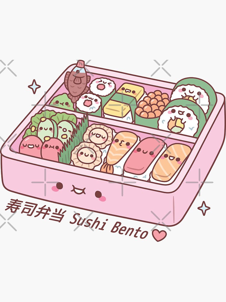 GIANT Bento Box Sticker Kawaii Vinyl Sticker Japanese Food Kawaii