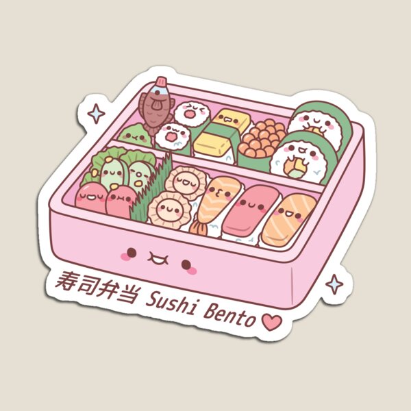 Bento Box In Kawaii Style Cute Colorful Illustration Japanese Food